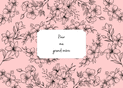 Fleurs d&eacute;licates sur fond rose pour Mamie